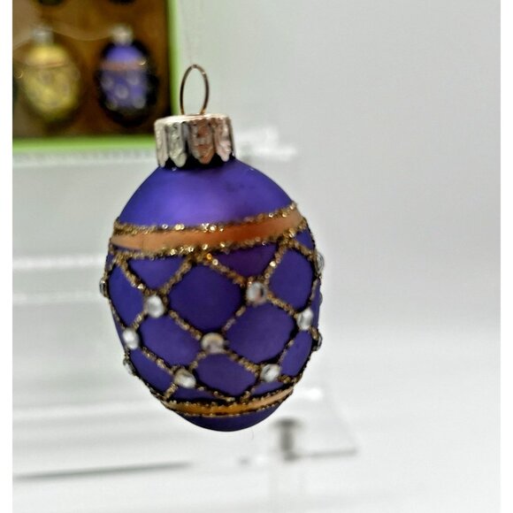 Pier 1 Imports Christmas Easter Ornament Tree Glass Eggs 2 boxes 12 eggs Retired - Picture 9 of 15